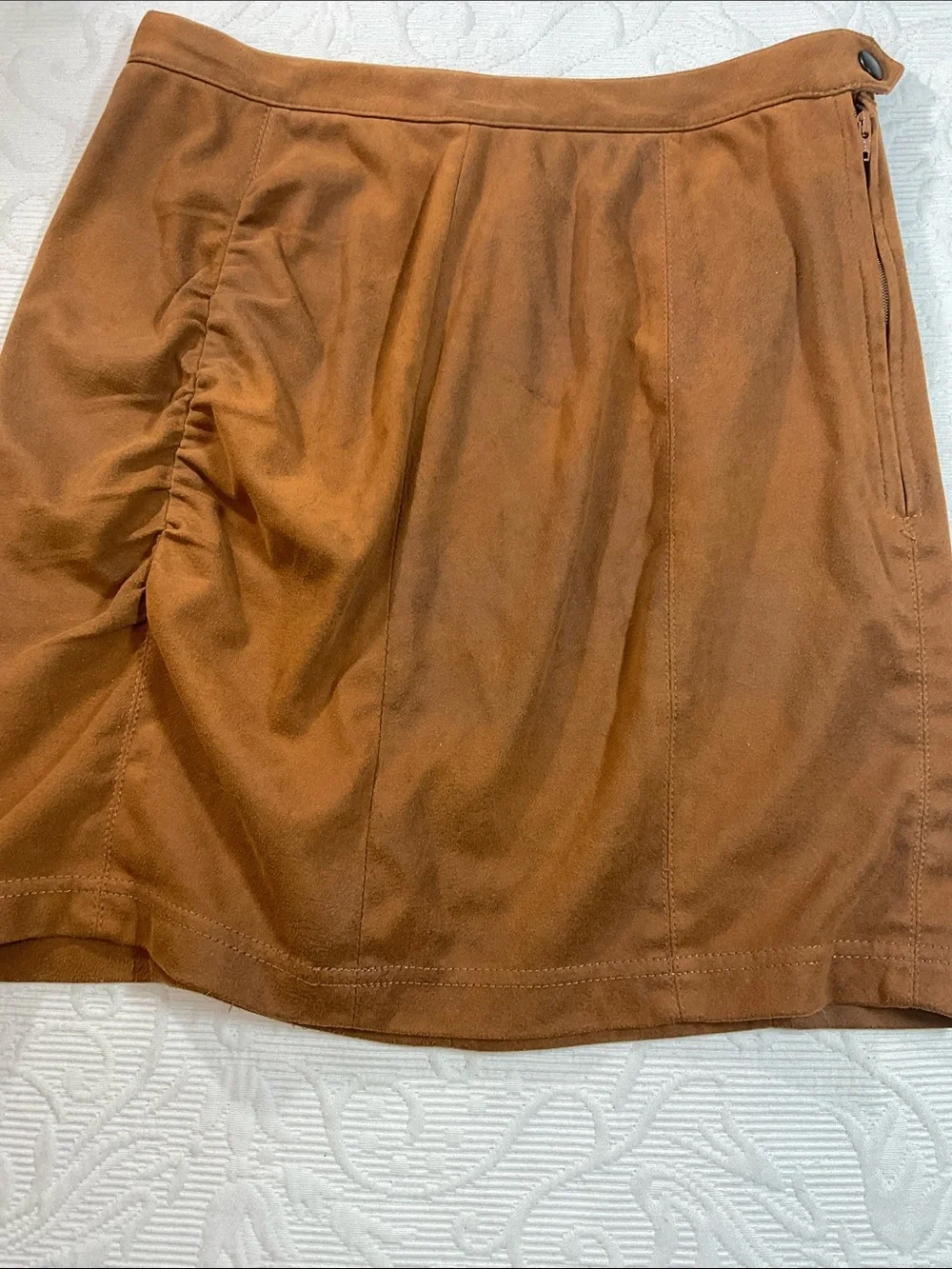 Free People Mini Skirt with Side Ruching. Back Zip. Small
